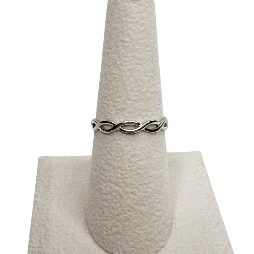 Sterling Silver 925 Twisted Infinity Band Ring Classic Simple